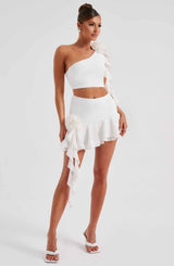 Fioreclo Dainara Mini Skirt in Ivory