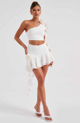 Fioreclo Dainara Mini Skirt in Ivory