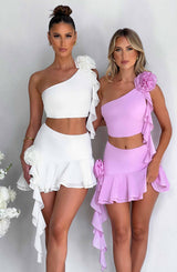 Fioreclo Dainara Mini Skirt in Ivory