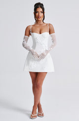 Fioreclo Dalisse Mini Dress in Ivory