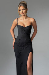 Fioreclo Dalyra Maxi Dress in Black Lined