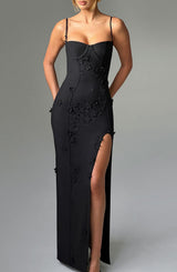 Fioreclo Dalyra Maxi Dress in Black Lined