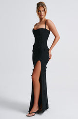 Fioreclo Dalyra Maxi Dress in Black Lined