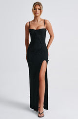 Fioreclo Dalyra Maxi Dress in Black Lined
