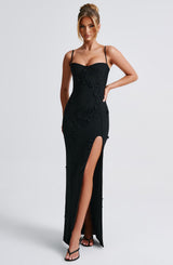 Fioreclo Dalyra Maxi Dress in Black Lined