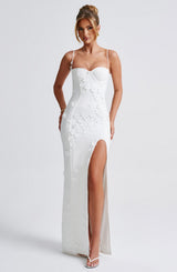 Fioreclo Dalyra Maxi Dress in Ivory Lined