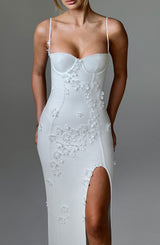Fioreclo Dalyra Maxi Dress in Ivory Lined