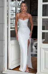 Fioreclo Dalyra Maxi Dress in Ivory Lined