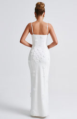 Fioreclo Dalyra Maxi Dress in Ivory Lined