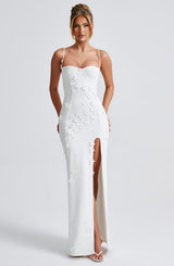 Fioreclo Dalyra Maxi Dress in Ivory Lined