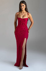 Fioreclo Dalyra Maxi Dress in Red Lined