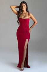 Fioreclo Dalyra Maxi Dress in Red Lined