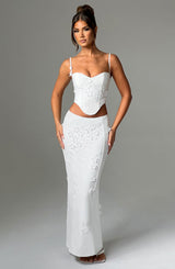 Fioreclo Dalyssa Maxi Skirt in White