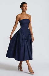 Fioreclo Darlena Midi Dress in Navy