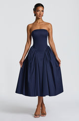 Fioreclo Darlena Midi Dress in Navy