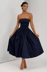 Fioreclo Darlena Midi Dress in Navy