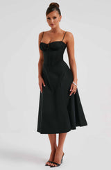 Fioreclo Deandra Midi Dress in Black