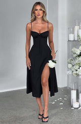 Fioreclo Deandra Midi Dress in Black