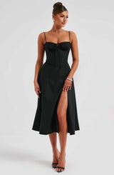 Fioreclo Deandra Midi Dress in Black