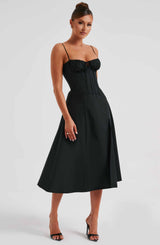 Fioreclo Deandra Midi Dress in Black