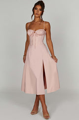 Fioreclo Deandra Midi Dress in Blush