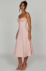 Fioreclo Deandra Midi Dress in Blush