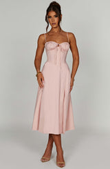 Fioreclo Deandra Midi Dress in Blush