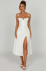 Fioreclo Deandra Midi Dress in Ivory