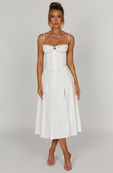 Fioreclo Deandra Midi Dress in Ivory