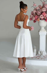 Fioreclo Deandra Midi Dress in Ivory