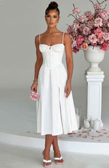 Fioreclo Deandra Midi Dress in Ivory
