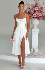Fioreclo Deandra Midi Dress in Ivory