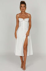 Fioreclo Deandra Midi Dress in Ivory
