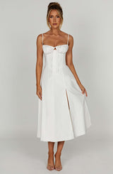 Fioreclo Deandra Midi Dress in Ivory