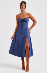 Fioreclo Deandra Midi Dress in Navy