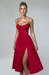 Fioreclo Deandra Midi Dress in Red