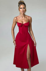 Fioreclo Deandra Midi Dress in Red