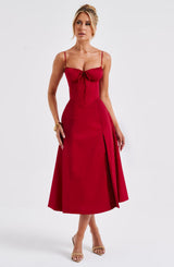 Fioreclo Deandra Midi Dress in Red