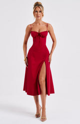 Fioreclo Deandra Midi Dress in Red