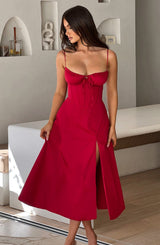 Fioreclo Deandra Midi Dress in Red