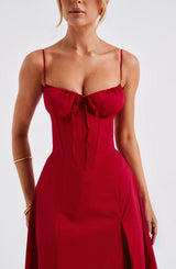 Fioreclo Deandra Midi Dress in Red