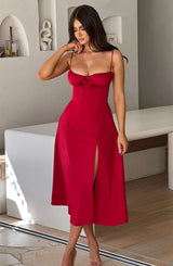 Fioreclo Deandra Midi Dress in Red