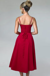 Fioreclo Deandra Midi Dress in Red