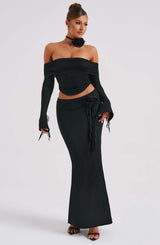 Fioreclo Deemara Maxi Skirt in Black