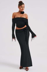 Fioreclo Deemara Maxi Skirt in Black
