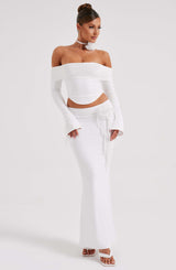 Fioreclo Deemara Maxi Skirt in Ivory