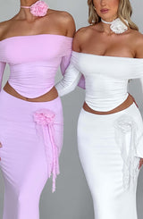 Fioreclo Deemara Maxi Skirt in Ivory