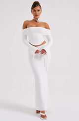 Fioreclo Deemara Maxi Skirt in Ivory