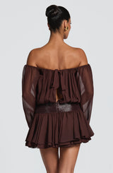 Fioreclo Dejana Playsuit in Plum Brown