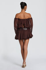 Fioreclo Dejana Playsuit in Plum Brown